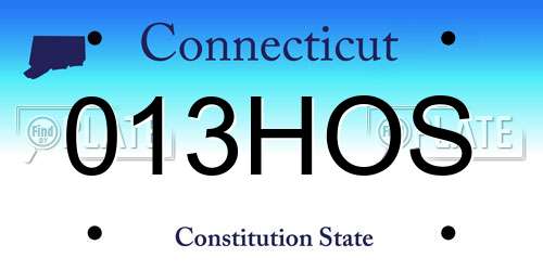 013HOS Connecticut License Plate
