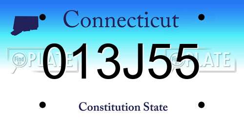 013J55 Connecticut License Plate