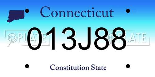 013J88 Connecticut License Plate