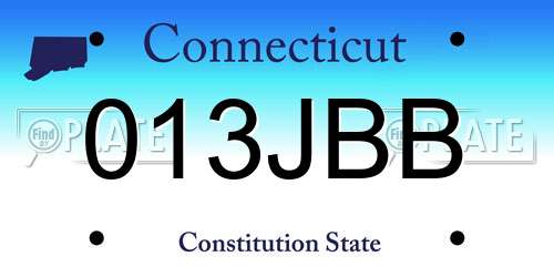 013JBB Connecticut License Plate