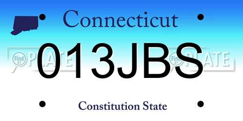 013JBS Connecticut License Plate