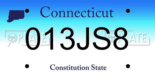 013JS8 Connecticut License Plate