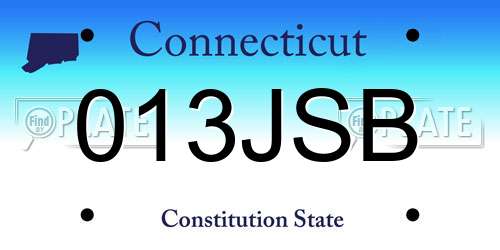 013JSB Connecticut License Plate