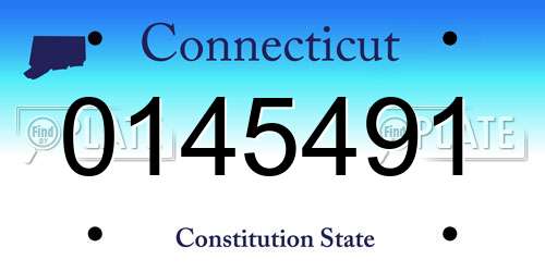 0145491 Connecticut License Plate