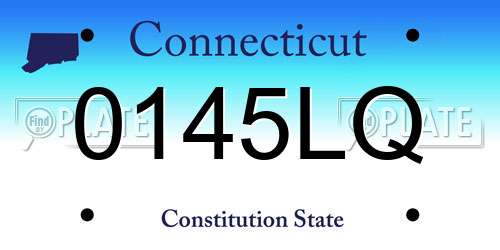 0145LQ Connecticut License Plate