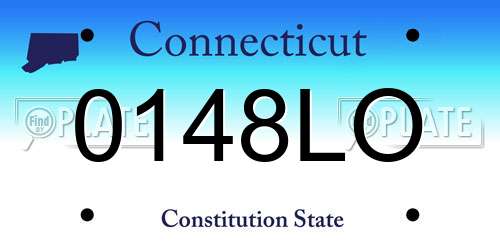 0148LO Connecticut License Plate