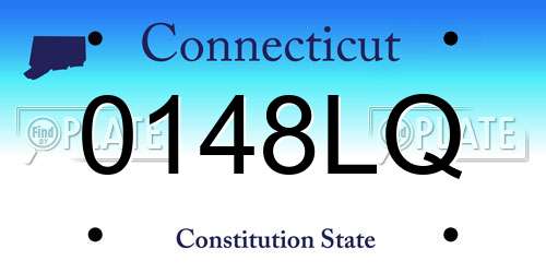 0148LQ Connecticut License Plate