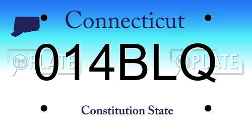 014BLQ Connecticut License Plate