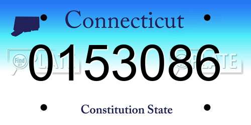 0153086 Connecticut License Plate