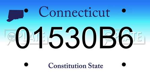 01530B6 Connecticut License Plate