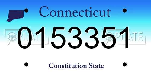 0153351 Connecticut License Plate