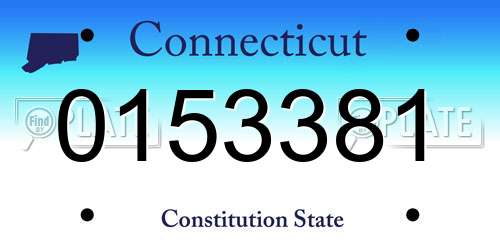 0153381 Connecticut License Plate