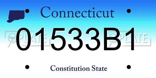 01533B1 Connecticut License Plate