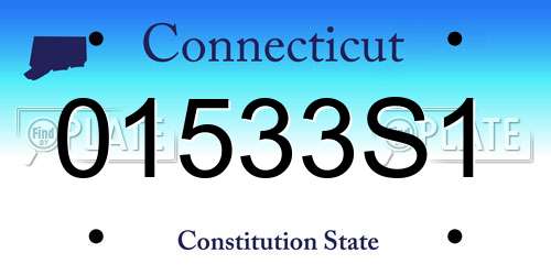 01533S1 Connecticut License Plate