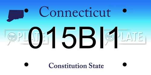015BI1 Connecticut License Plate