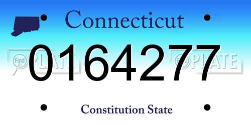 0164277 Connecticut License Plate