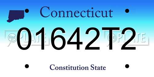 01642T2 Connecticut License Plate