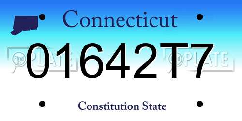 01642T7 Connecticut License Plate