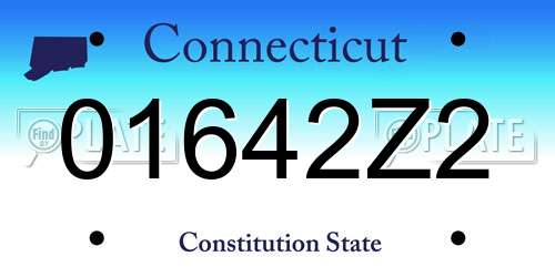 01642Z2 Connecticut License Plate