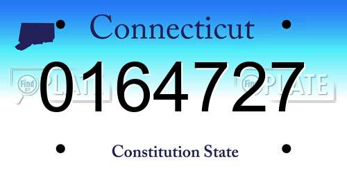0164727 Connecticut License Plate