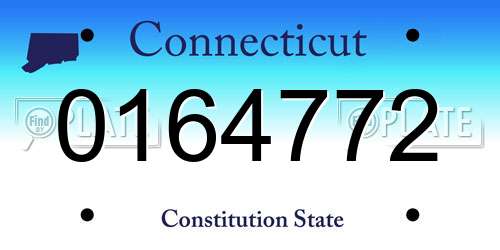 0164772 Connecticut License Plate