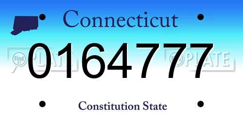 0164777 Connecticut License Plate