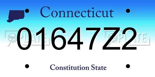 01647Z2 Connecticut License Plate