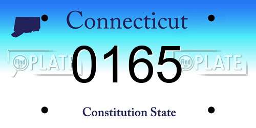 0165 Connecticut License Plate