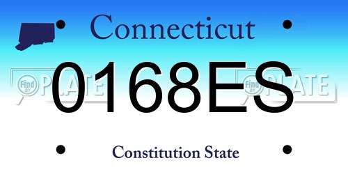 0168ES Connecticut License Plate