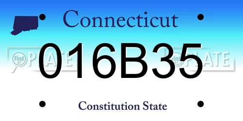 016B35 Connecticut License Plate