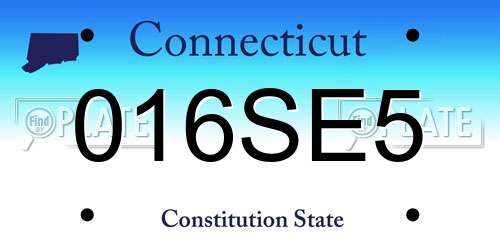 016SE5 Connecticut License Plate