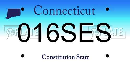 016SES Connecticut License Plate