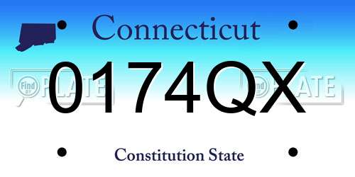 0174QX Connecticut License Plate