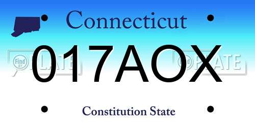 017AOX Connecticut License Plate