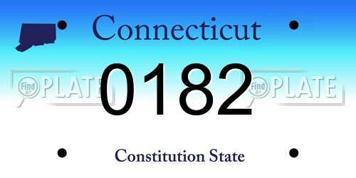0182 Connecticut License Plate
