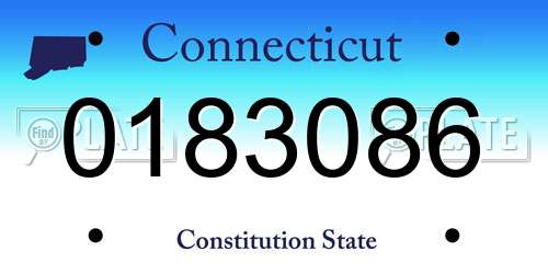 0183086 Connecticut License Plate