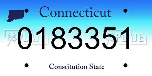 0183351 Connecticut License Plate