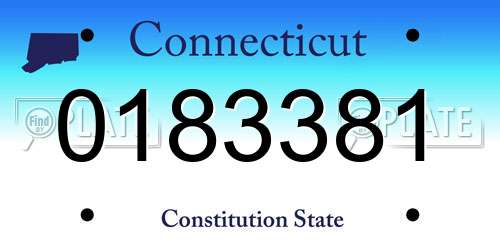 0183381 Connecticut License Plate