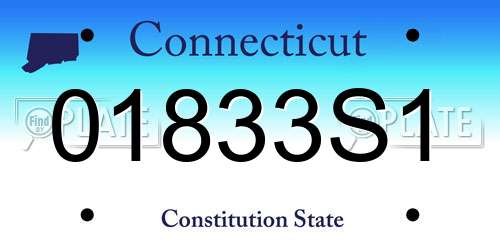 01833S1 Connecticut License Plate