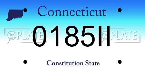 0185II Connecticut License Plate