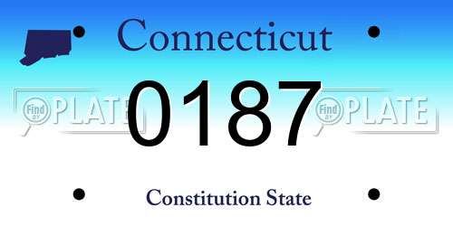 0187 Connecticut License Plate