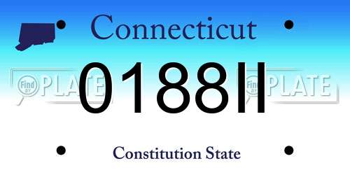 0188II Connecticut License Plate