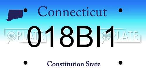 018BI1 Connecticut License Plate
