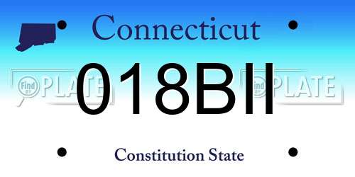 018BII Connecticut License Plate