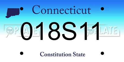 018S11 Connecticut License Plate