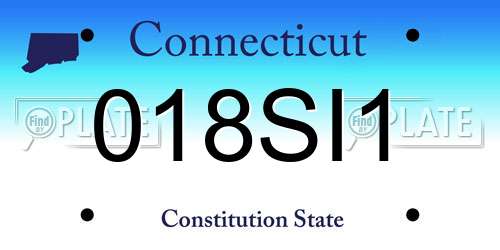 018SI1 Connecticut License Plate