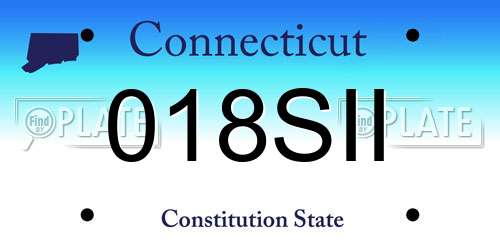 018SII Connecticut License Plate