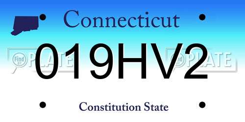 019HV2 Connecticut License Plate