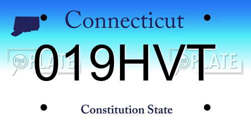 019HVT Connecticut License Plate