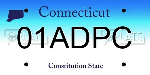 01ADPC Connecticut License Plate